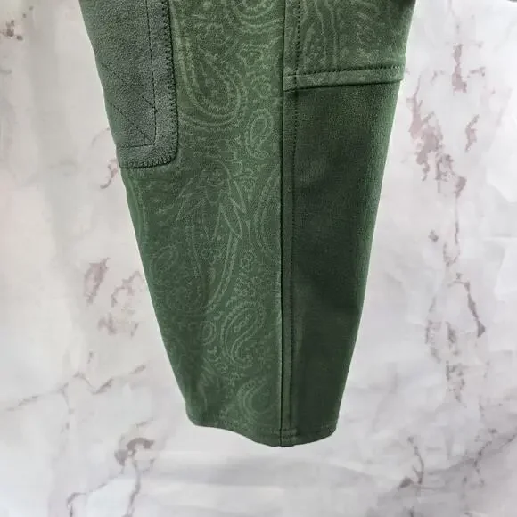 ARIAT Breeches Womens 34 L Green Riding Pant Seat Equestrian Paisley Pro Series - Picture 4 of 11